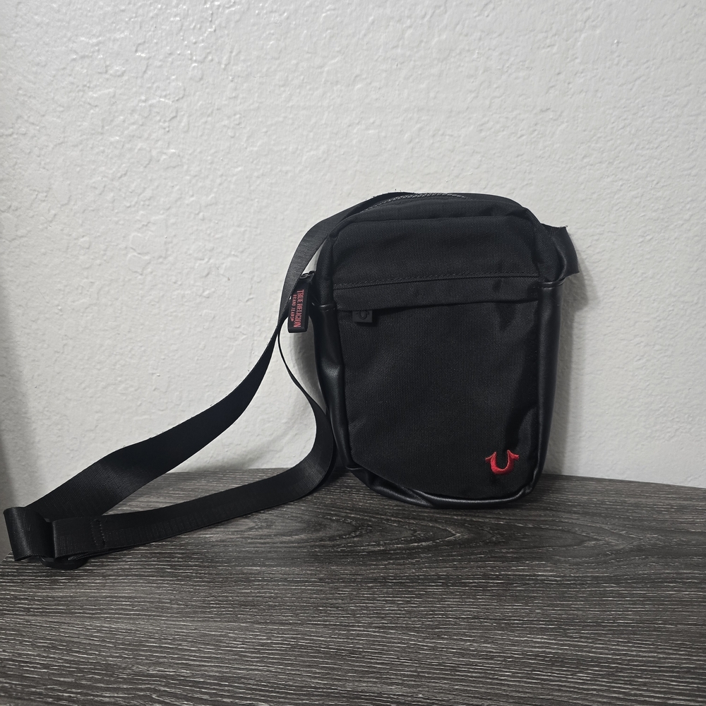 True Religion Black Messenger Bag